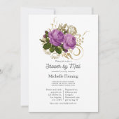 紫と金ゴールドのヴィンテージシックなフローラシャワーbyメール 招待状 (正面)