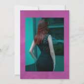 紫と金ゴールドのヴィンテージフローラお祝い 招待状 (裏面)