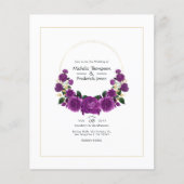 紫と金ゴールドのヴィンテージフローラ結婚の チラシ (正面)