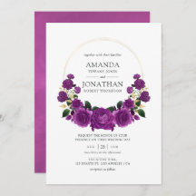 紫と金ゴールドのヴィンテージフローラ結婚の
