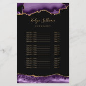 紫と金ゴールドの価格リストのチラシ チラシ (正面)