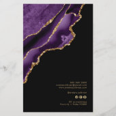 紫と金ゴールドの価格リストのチラシ チラシ (裏面)