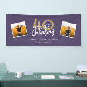 紫と金ゴールドの写真40モダンと素晴らしい 横断幕 (トレードショー)