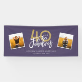 紫と金ゴールドの写真40モダンと素晴らしい 横断幕 (横)