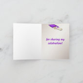 紫と金ゴールドの卒業サンキューカード サンキューカード (内部)