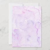 紫と金ゴールドの女の子のフローラ最初の聖餐式 招待状 (裏面)