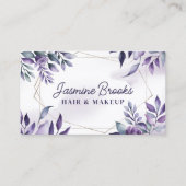 紫と金ゴールドの幾何学模様の水の色離れの 名刺 (正面)