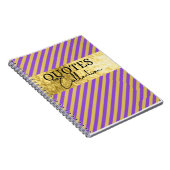 紫と金ゴールドの引用文 ノートブック (右側)