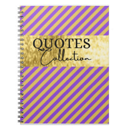 紫と金ゴールドの引用文 ノートブック