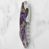 紫と金ゴールドの抽象芸術絵を描 ソムリエナイフ (裏面)