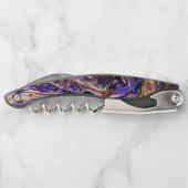 紫と金ゴールドの抽象芸術絵を描 ソムリエナイフ (裏面)