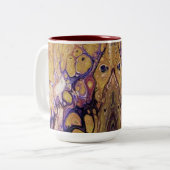 紫と金ゴールドの抽象芸術絵を描 ツートーンマグカップ (正面左)