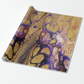 紫と金ゴールドの抽象芸術絵を描 ラッピングペーパー (アンロールド)