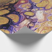 紫と金ゴールドの抽象芸術絵を描 ラッピングペーパー (角)
