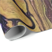 紫と金ゴールドの抽象芸術絵を描 ラッピングペーパー (ロールコーナー)