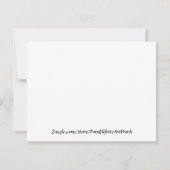 紫と金ゴールドの星の天使がスケッチを遅らせる ノートカード (裏面)