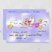 紫と金ゴールドの星の天使はスローダウン文字 シーズンカード (正面/裏面)