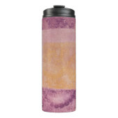 紫と金ゴールドの正方形サーマルタンブラー タンブラー (正面)