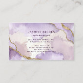 紫と金ゴールドの水彩グリッター 名刺 (裏面)