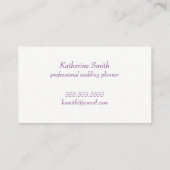 紫と金ゴールドの水彩花の名刺 名刺 (裏面)