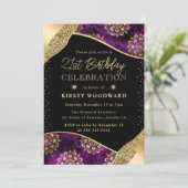 紫と金ゴールドの法図21歳 招待状 (スタンド正面)