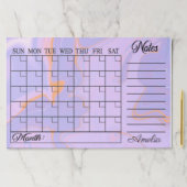 紫と金ゴールドの液体抽象芸術ティアウェイ紙パッド ペーパーパッド (インサイチュ)