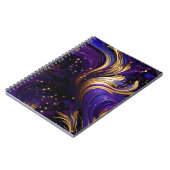 紫と金ゴールドの渦巻き ノートブック (左側)