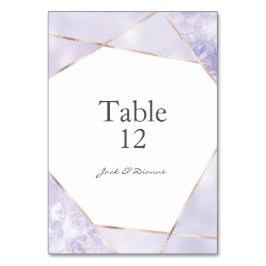 紫と金ゴールドの結婚幾何学表の番号 テーブルナンバー