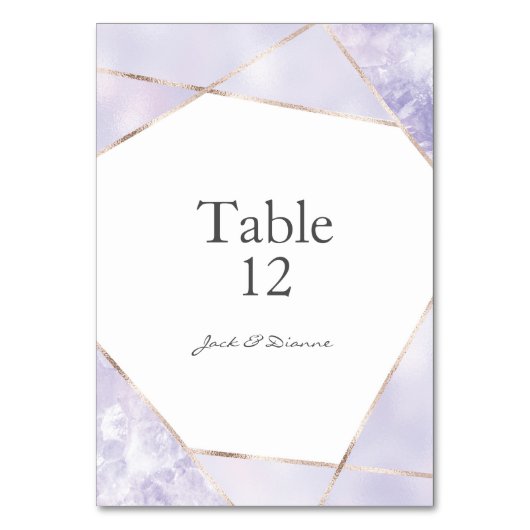 紫と金ゴールドの結婚幾何学表の番号 テーブルナンバー (裏面)