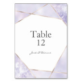 紫と金ゴールドの結婚幾何学表の番号 テーブルナンバー (正面)