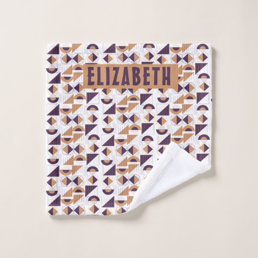 紫と金ゴールドの美的抽象芸術パターン ウォッシュタオル (ウォッシュタオル)