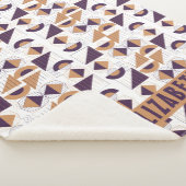 紫と金ゴールドの美的抽象芸術パターン シェルパブランケット (3/4)