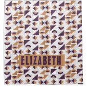 紫と金ゴールドの美的抽象芸術パターン シャワーカーテン (正面)