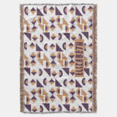 紫と金ゴールドの美的抽象芸術パターン スローブランケット (正面縦)