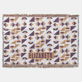 紫と金ゴールドの美的抽象芸術パターン スローブランケット