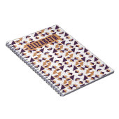 紫と金ゴールドの美的抽象芸術パターン ノートブック (右側)