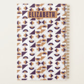 紫と金ゴールドの美的抽象芸術パターン プランナー手帳 (裏面)