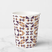 紫と金ゴールドの美的抽象芸術パターン 紙コップ (裏面)