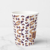紫と金ゴールドの美的抽象芸術パターン 紙コップ (右)