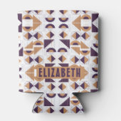 紫と金ゴールドの美的抽象芸術パターン 缶クーラー (裏面)