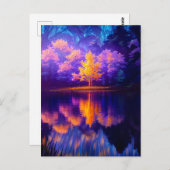 紫と金ゴールドの自然のパレット ポストカード (正面/裏面)