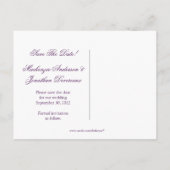 紫と金ゴールドの花の花びらは日付を保存 案内ポストカード (裏面)