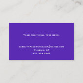 紫と金ゴールドの華やかなページャントコーチ 名刺 (裏面)