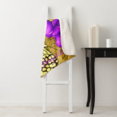 紫と金ゴールドの蝶の名パーソナライズされた前 シェルパブランケット (インサイチュ)