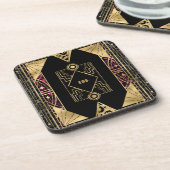 紫と金ゴールドの角度アールデコ コースター (左側)