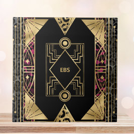 紫と金ゴールドの角度アールデコ タイル