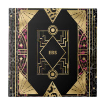 紫と金ゴールドの角度アールデコ