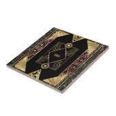 紫と金ゴールドの角度アールデコ タイル (側面)