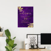 紫と金ゴールドの誕生日ウェルカムポスター18x24 ポスター (ホームオフィス)