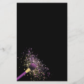 紫と金ゴールドの赤面紙吹雪メイクアップアーティストフライヤー チラシ (裏面)